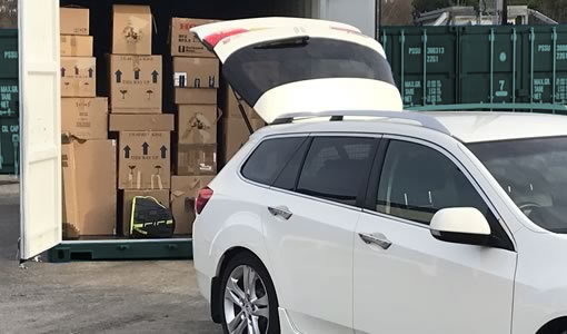 Drive up to your container.